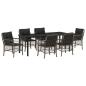 Preview: Garten Essgruppe 7 stk. Grau Poly-Rattan
