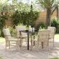 Preview: ARDEBO.de - 5-teiliges Garten Essecke-Set mit Kissen Beige Poly Rattan