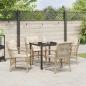 Preview: 5-teiliges Garten Essecke-Set mit Kissen Beige Poly Rattan