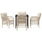 Preview: 5-teiliges Garten Essecke-Set mit Kissen Beige Poly Rattan