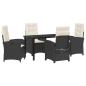 Preview: 5-teiliges Gartenset mit Kissen in Schwarz Poly-Rattan