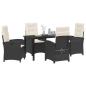 Preview: 5-teiliges Gartenset mit Kissen in Schwarz Poly-Rattan