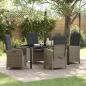 Preview: ARDEBO.de - 5-teiliges Garten-Dining-Set mit Kissen in grauem Poly-Rattan
