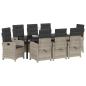 Preview: Garten Essgruppe 9 stk. Hellgrau Poly-Rattan