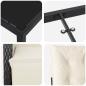 Preview: 5-teilige Garten Essgruppe mit Kissen Schwarz Poly Rattan, Gartentisch Schwarz 80x80x73 cm Sicherheitsglas
