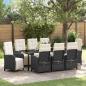 Preview: ARDEBO.de - Garten Essgruppe mit Kissen 9 pcs Schwarz Poly-Rattan