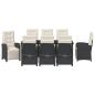 Preview: Garten Essgruppe mit Kissen 9 pcs Schwarz Poly-Rattan