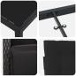 Preview: 5-teiliges Garten Essset mit Kissen Schwarz Poly-Rattan, Gartentisch Schwarz 160x80x73 cm mit Sicherheitsglas