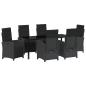 Preview: Garten Essgruppe 7 stk. Schwarz Poly-Rattan