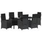 Preview: Garten Essgruppe 7 stk. Schwarz Poly-Rattan