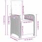 Preview: 5-teiliges Garten Essset mit Kissen Grau Poly Rattan, Gartentisch Schwarz 80x80x73 cm Sicherheitsglas