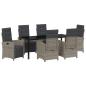 Preview: Garten Essgruppe mit Kissen 7 pcs Grau Poly-Rattan