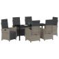 Preview: Garten Essgruppe mit Kissen 7 pcs Grau Poly-Rattan