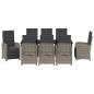 Preview: Garten Essgruppe mit Kissen 9 pcs Grau Poly-Rattan