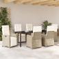 Preview: Garten Essgruppe 7 stk. Beige Poly-Rattan