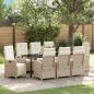 Preview: ARDEBO.de - Garten Essgruppe 9 stk. Beige Poly-Rattan