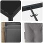 Preview: 7-teiliges Garten-Essset mit Kissen Beige Poly Rattan, Gartentisch Schwarz 200x80x73 cm mit Sicherheitsglas