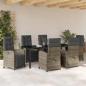 Preview: Garten Essgruppe 7 stk. Hellgrau Poly-Rattan