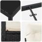 Preview: 5-teiliges Garten-Esszimmer-Set mit Kissen Schwarzes Poly-Rattan