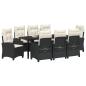 Preview: Garten Essgruppe 9 stk. Schwarz Poly-Rattan