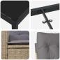Preview: 7-teiliges Garten-Dining-Set mit Kissen in Beige Poly-Rattan