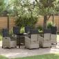 Preview: ARDEBO.de - Garten Essgruppe 7 stk. Hellgrau Poly-Rattan