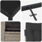Preview: ARDEBO.de - 9-teiliges Garten-Esstisch-Set mit Kissen Hellgrauer Poly-Rattan