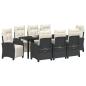 Preview: ARDEBO.de - 9-teiliges Garten-Dining-Set Schwarz Poly-Rattan