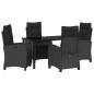 Preview: 5-teiliges Garten-Dining-Set Schwarz Poly-Rattan