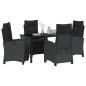 Preview: 5-teiliges Garten-Dining-Set Schwarz Poly-Rattan