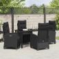 Preview: 5-teiliges Garten-Dining-Set Schwarz Poly-Rattan