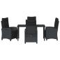 Preview: 5-teiliges Garten-Dining-Set Schwarz Poly-Rattan