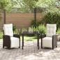 Preview: 3-teiliges Garten-Ess-Set Braun Poly-Rattan