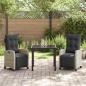 Preview: 3-teiliges Garten-Essset Hellgrau Poly-Rattan