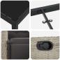 Preview: 3-teiliges Garten-Essset Hellgrau Poly-Rattan
