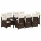 Preview: Garten Essgruppe 9 stk. Braun Poly-Rattan