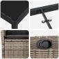 Preview: Garten Essgruppe mit Kissen 5 pcs Grau Poly-Rattan