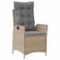 Preview: 7-teiliges Garten-Diningset mit Kissen Beige Poly-Rattan