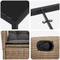 Preview: 7-teiliges Garten-Diningset mit Kissen Beige Poly-Rattan