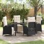 Preview: ARDEBO.de - 5-teiliges Garten-Dining-Set Schwarz Poly-Rattan