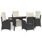 Preview: 5-teiliges Garten-Dining-Set Schwarz Poly-Rattan