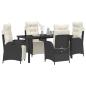 Preview: 5-teiliges Garten-Dining-Set Schwarz Poly-Rattan