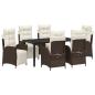 Preview: 7-teiliges Garten-Essensemble Braun Poly-Rattan