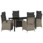 Preview: 5-teiliges Set für Garten-Essbereich Grau Poly Rattan