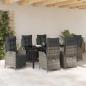 Preview: 7-teiliges Garten-Esszimmer-Set Grau Poly-Rattan