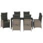 Preview: 7-teiliges Garten-Esszimmer-Set Grau Poly-Rattan