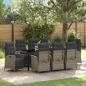 Preview: ARDEBO.de - Garten Essgruppe 9 stk. Grau Poly-Rattan