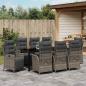 Preview: Garten Essgruppe 9 stk. Grau Poly-Rattan