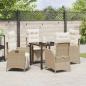 Preview: 5-teiliges Garten-Ess-Set in Beige aus Poly Rattan