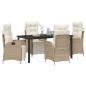 Preview: 5-teiliges Garten-Esszimmer-Set Beige Poly-Rattan
